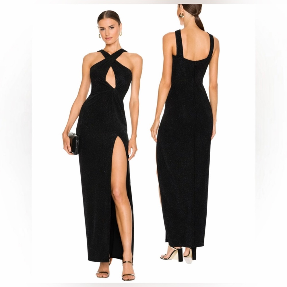 Nookie Nova Maxi Gown Cut Out Gown Strappy Blue XS Long Dress NEW